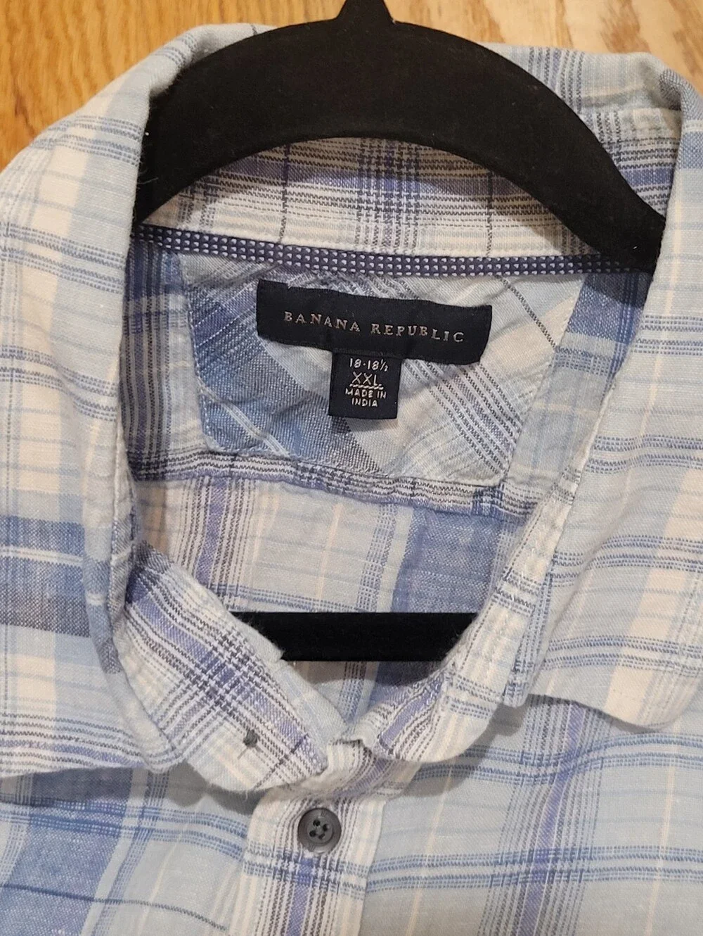 Banana Republic | Light Blue and White Plaid Shirt - XXL